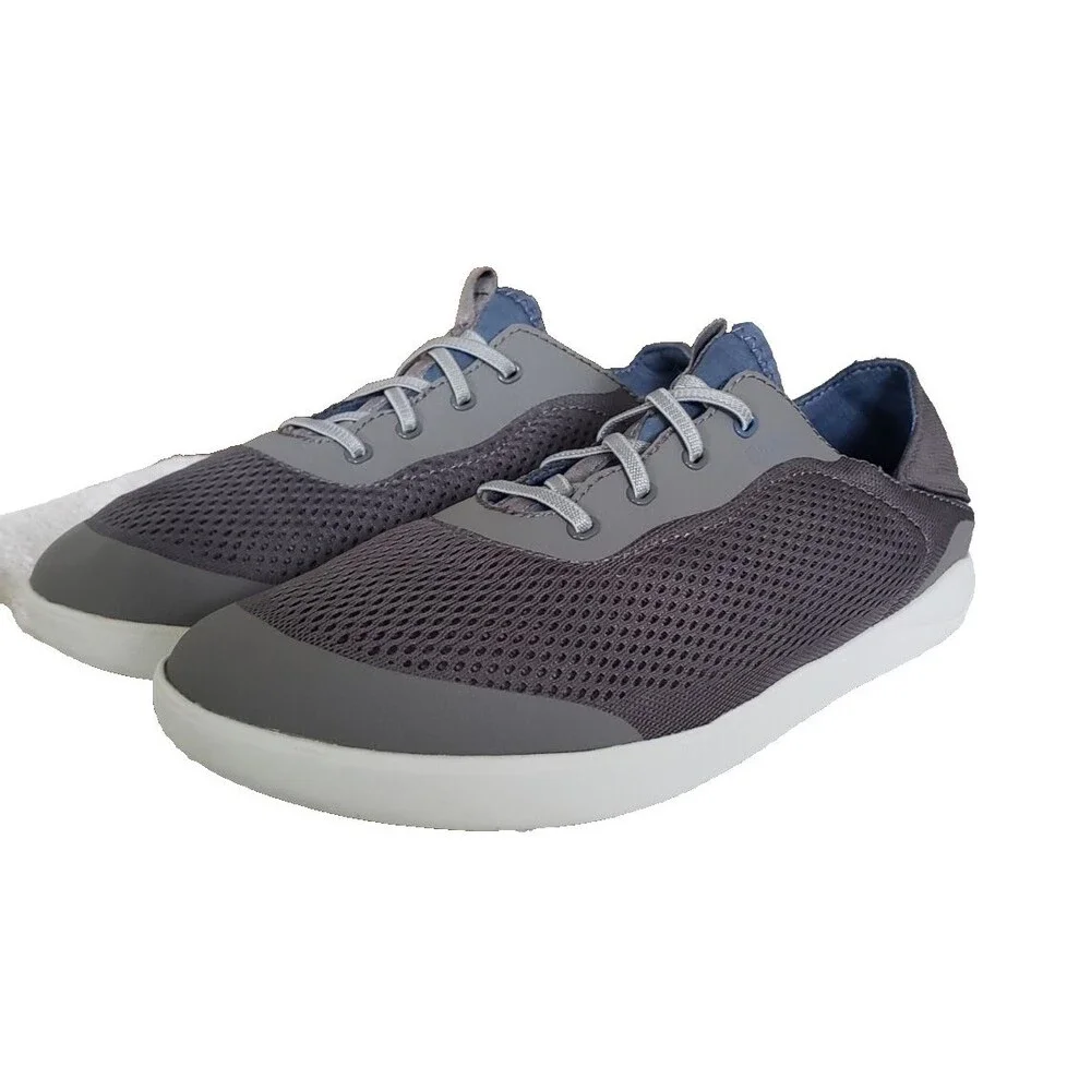 Olukai Moku Pae Mesh Gray Slip On Comfort Shoes Sneakers Men's Size 9.5